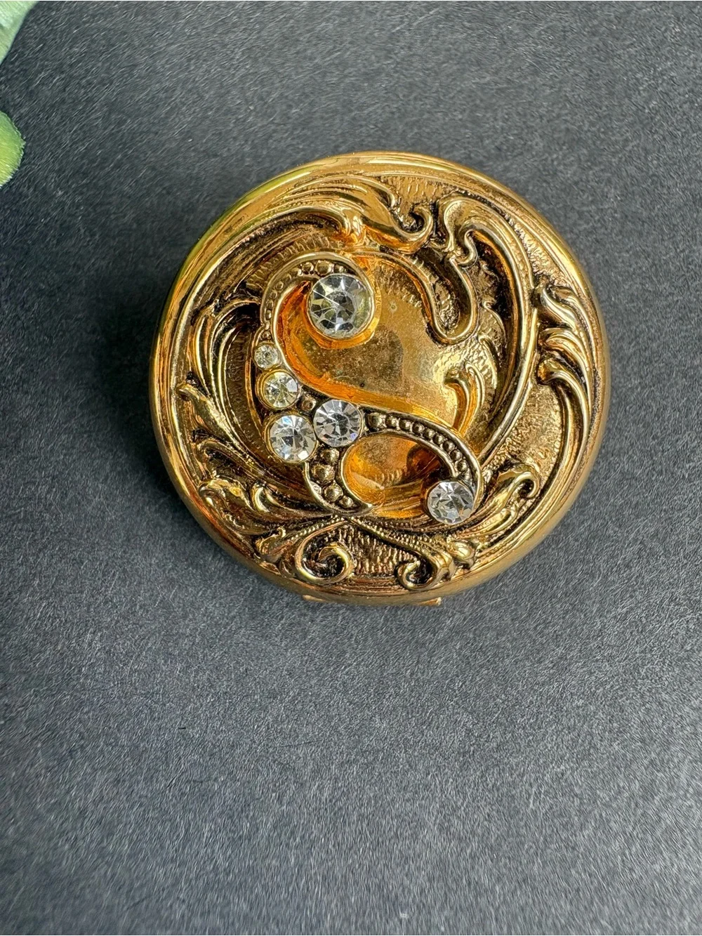 Vintage Art Nouveau Revival “Eternal Question” Locket Brooch